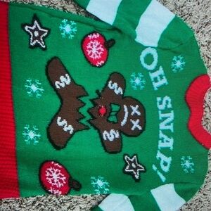 Well worn Boy Red Green Christmas sweater